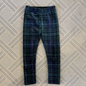 Vineyard Vines Kids Plaid Leggings in Green and Blue